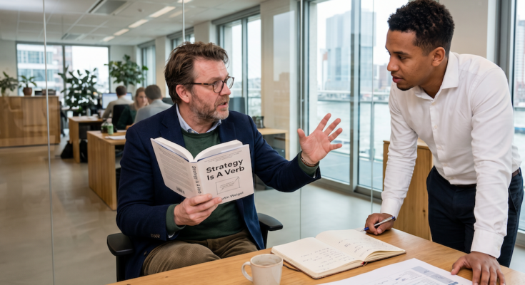 strategie is een werkwoord